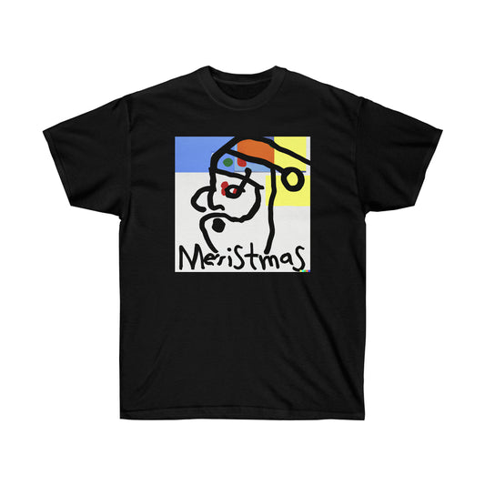 Picasso Style Cubist Santa Claus "Meristmas" - AI Art - Ultra Cotton Tee