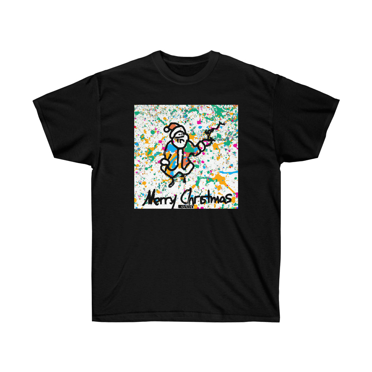 Pollock Style Santa v.3 "Merry Christmas - AI Art - Ultra Cotton Tee