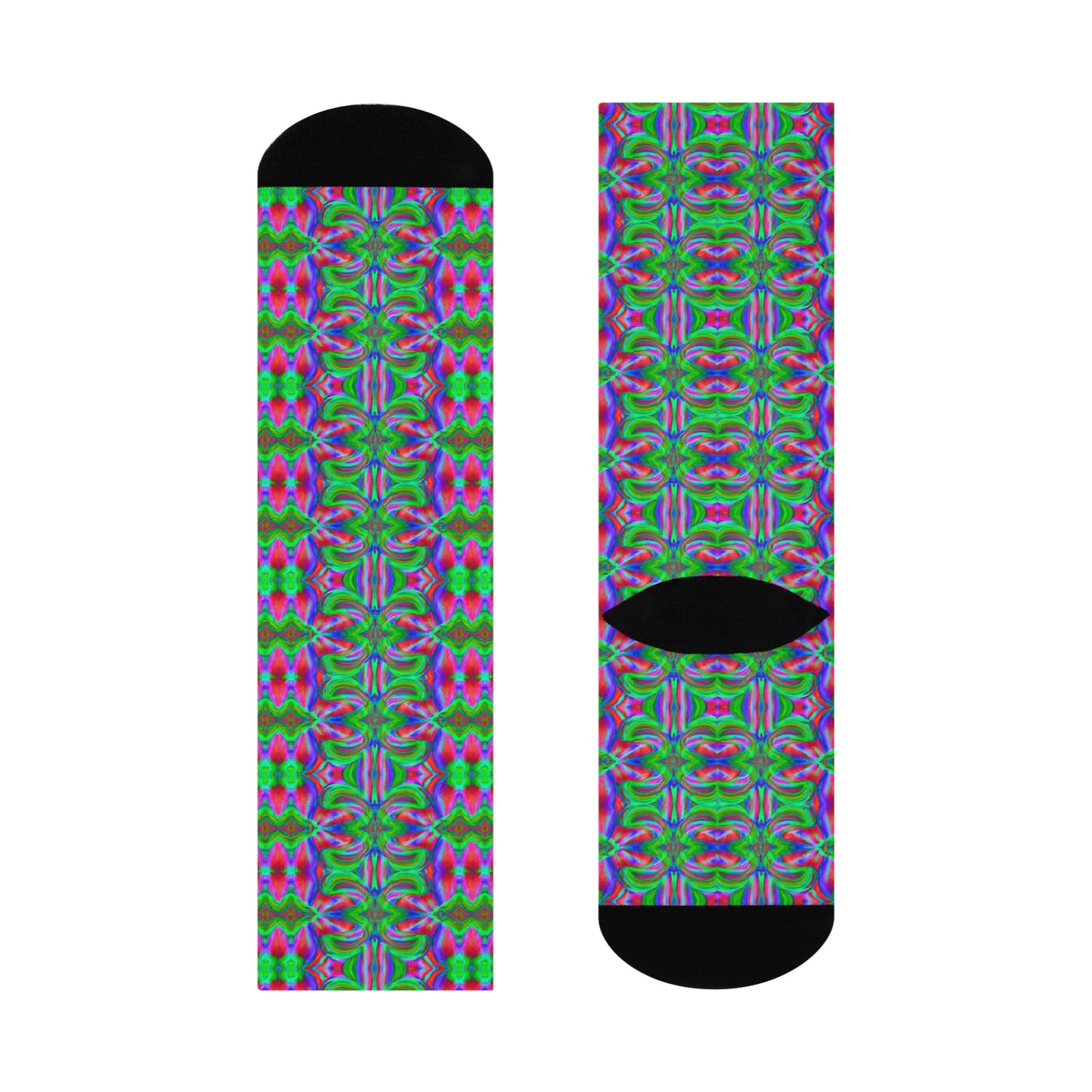 Hyperwave Tie-Dye 6 - AI Art - Crew Socks