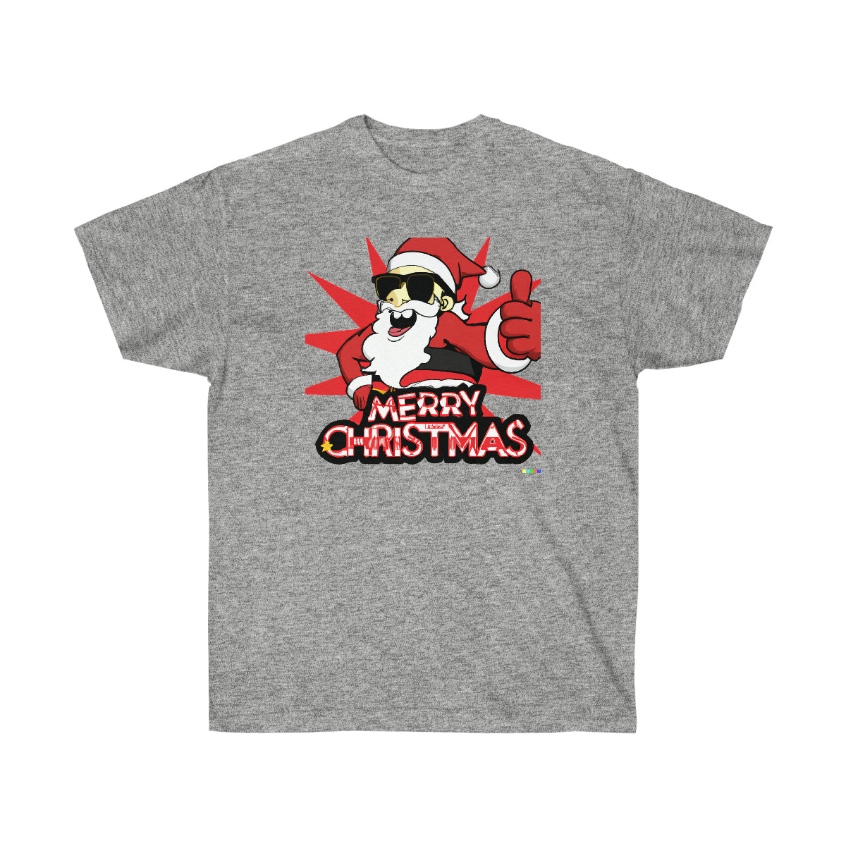 Santa Claus Cool Guy "Merry Christmas" - AI Cartoon Art - Ultra Cotton Tee