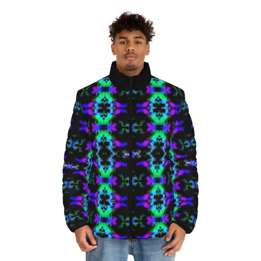 Hyperwave Fractal 4 Spaceballer Jacket - AI Art - Men's Puffer Jacket