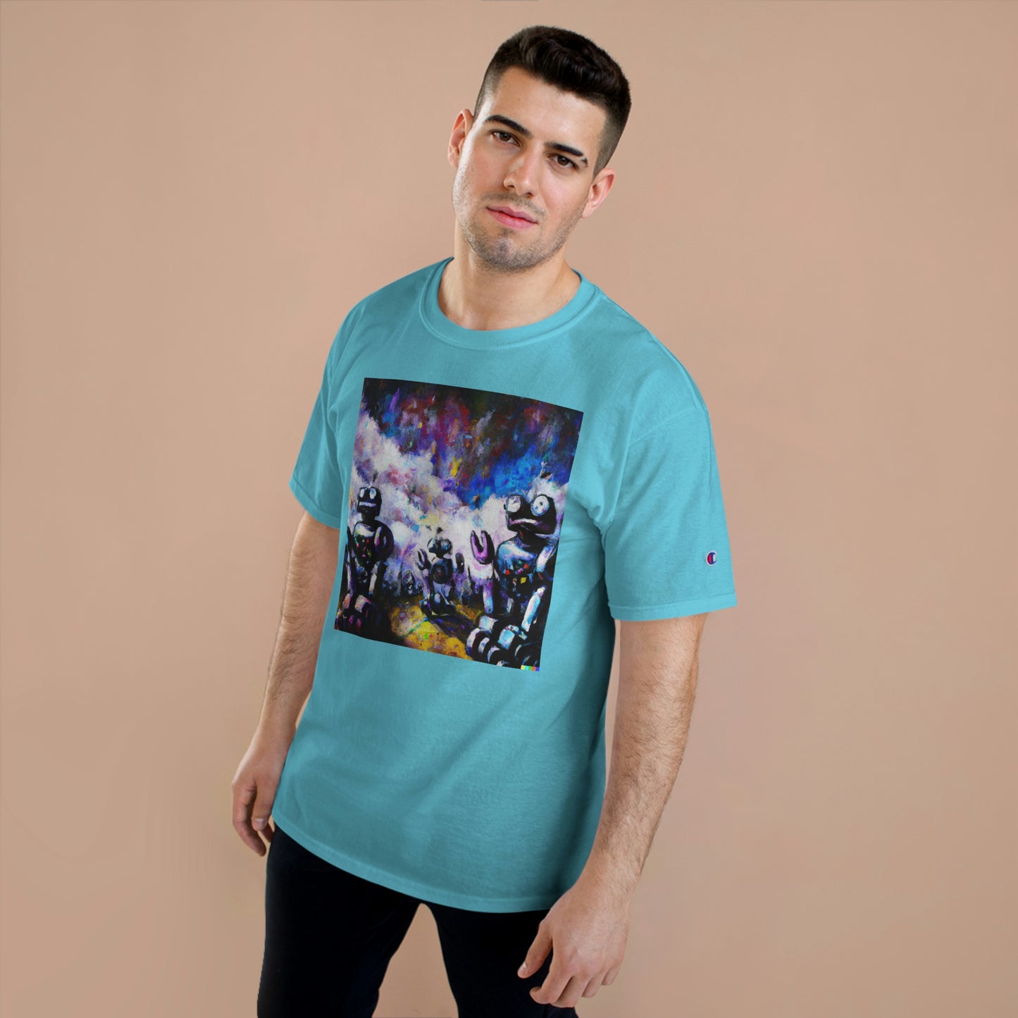 Robots in Space 3 - AI Art - Champion T-Shirt