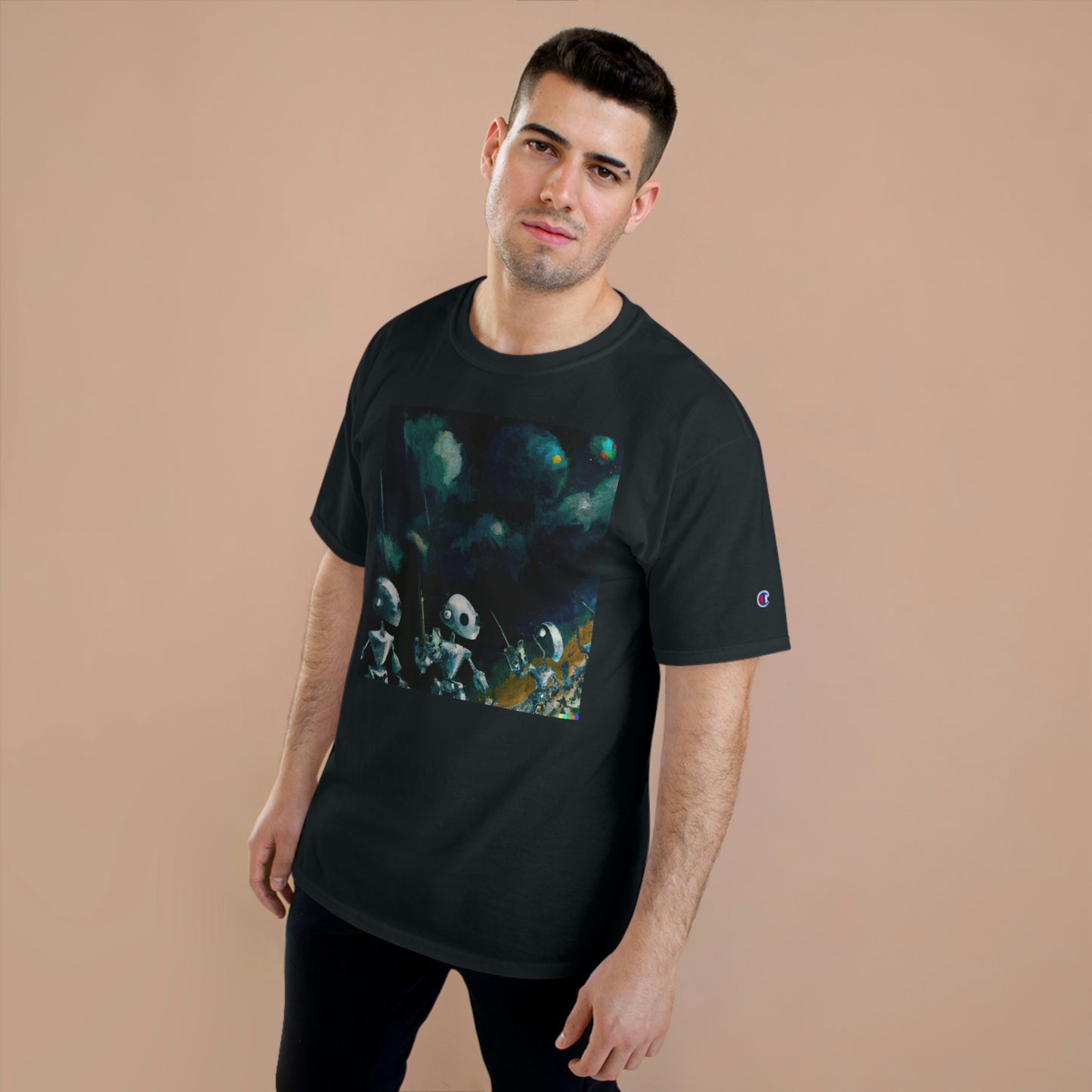 Robots in Space 4 - AI Art - Champion T-Shirt