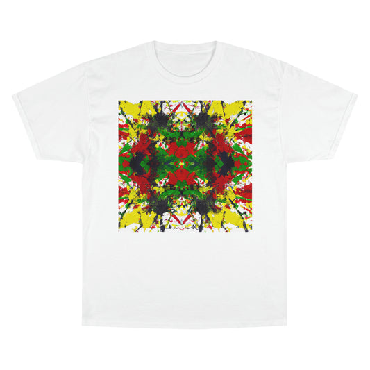 Rasta Acrylic Splatter 3 - AI Art - Champion T-Shirt