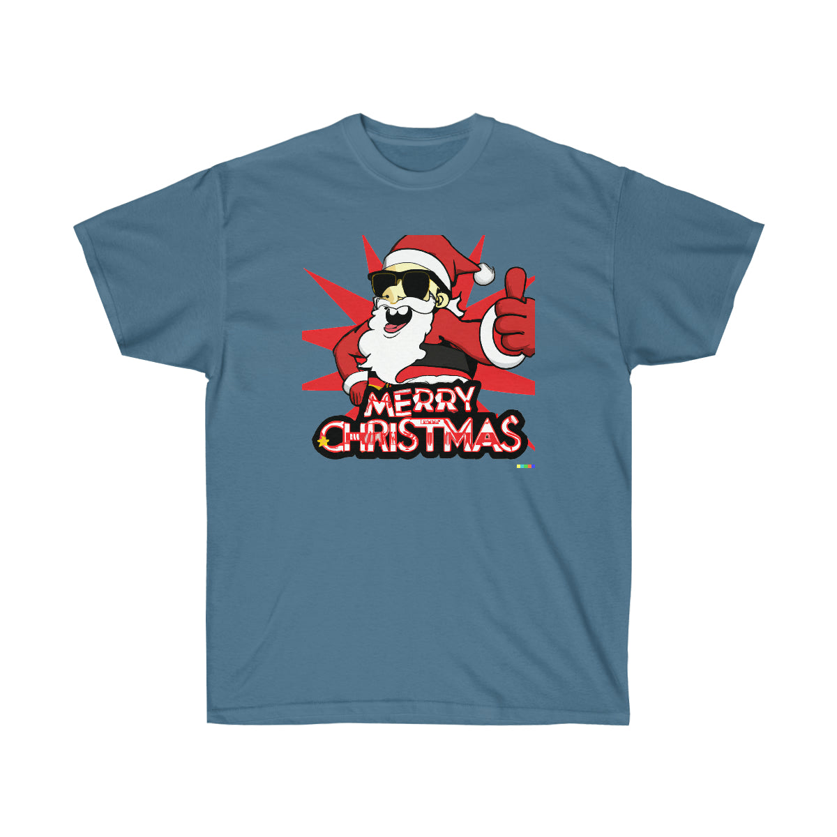 Santa Claus Cool Guy "Merry Christmas" - AI Cartoon Art - Ultra Cotton Tee