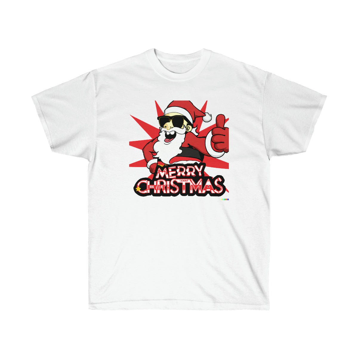 Santa Claus Cool Guy "Merry Christmas" - AI Cartoon Art - Ultra Cotton Tee