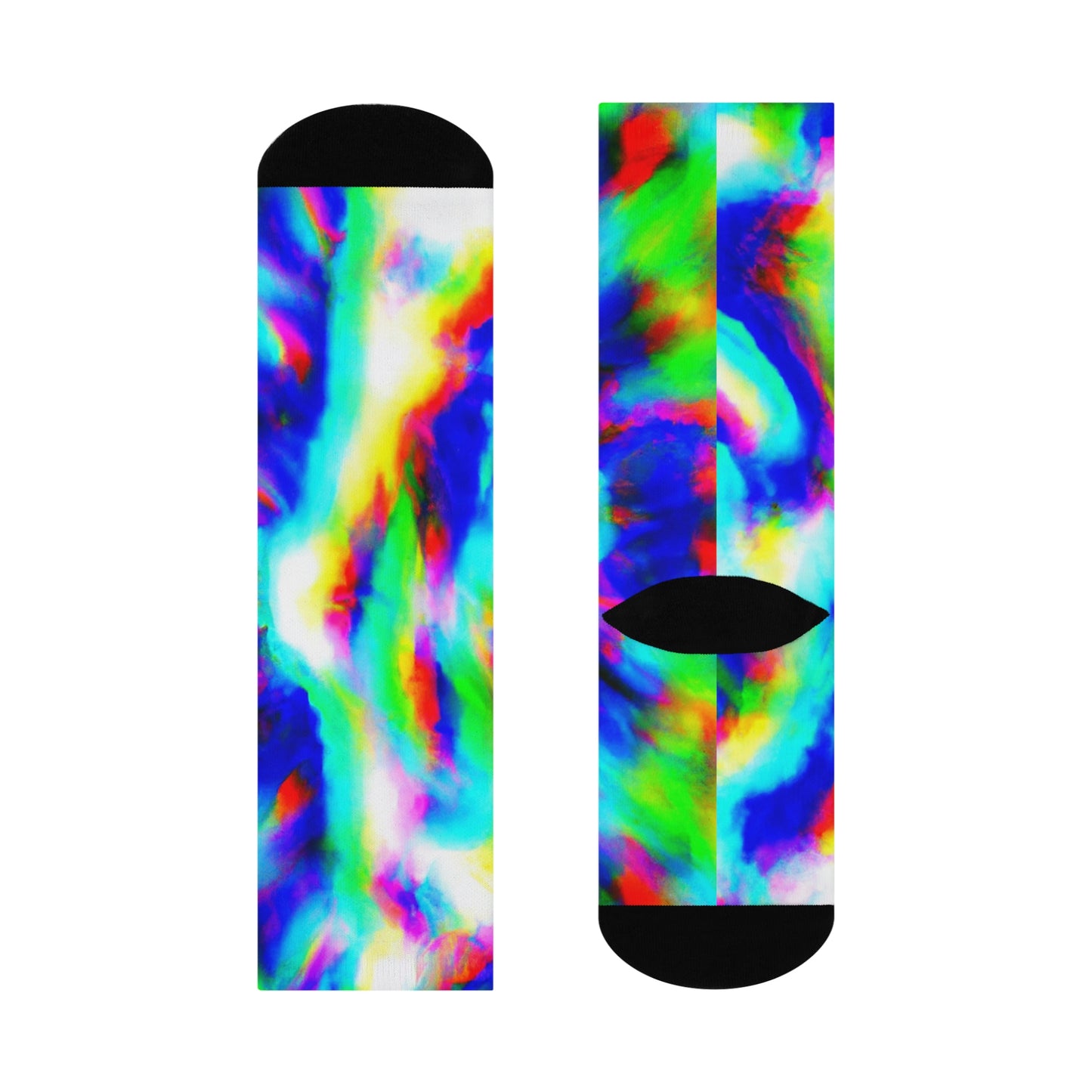 Hyperwave Tie-Dye 8 - AI Art - Crew Socks