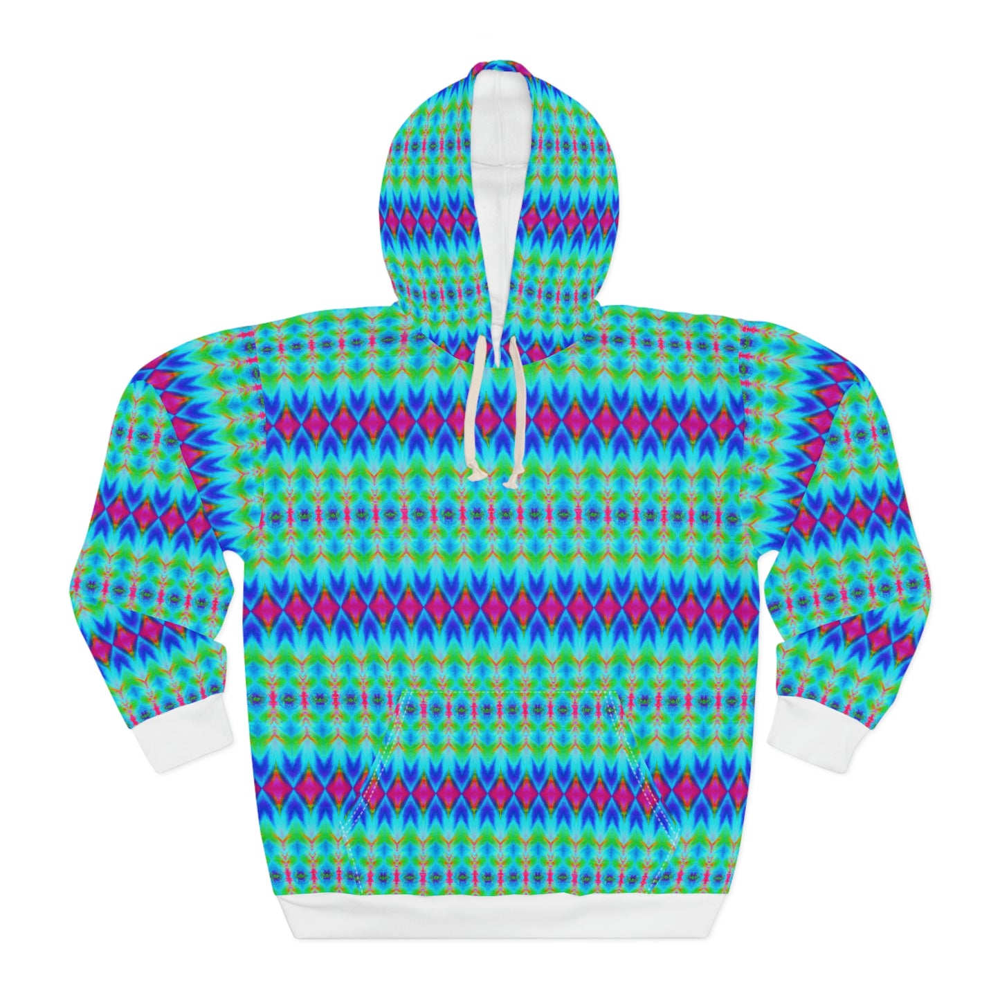 Hyperwave Argyle 1 - AI Art - Pullover Hoodie