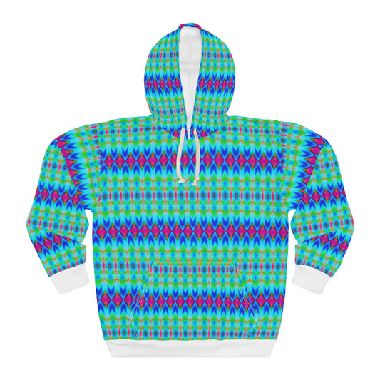 Hyperwave Argyle 1 - AI Art - Pullover Hoodie