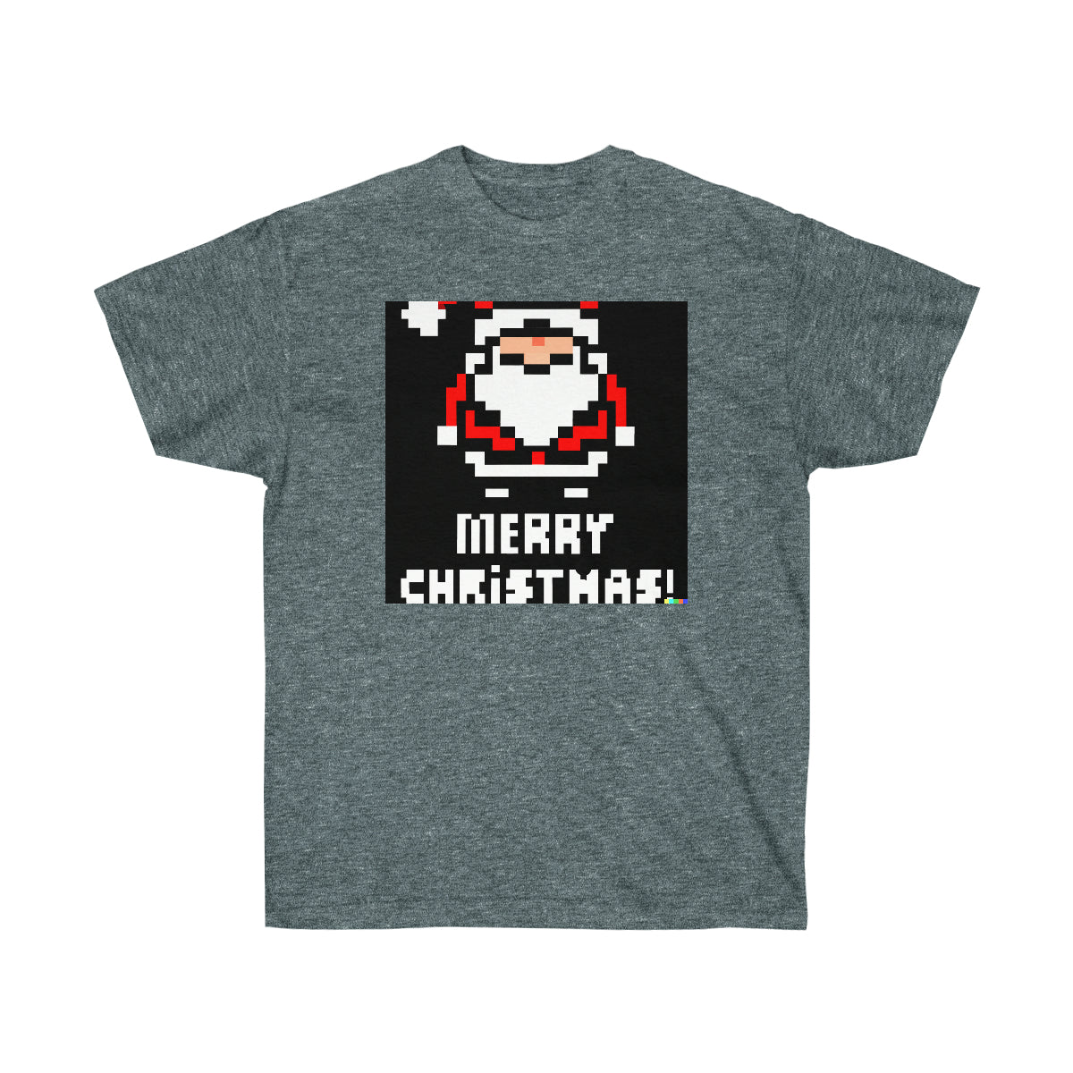 Santa Claus "MERRY CHRISTMAS" - AI 8-bit Pixel Art - Ultra Cotton Tee