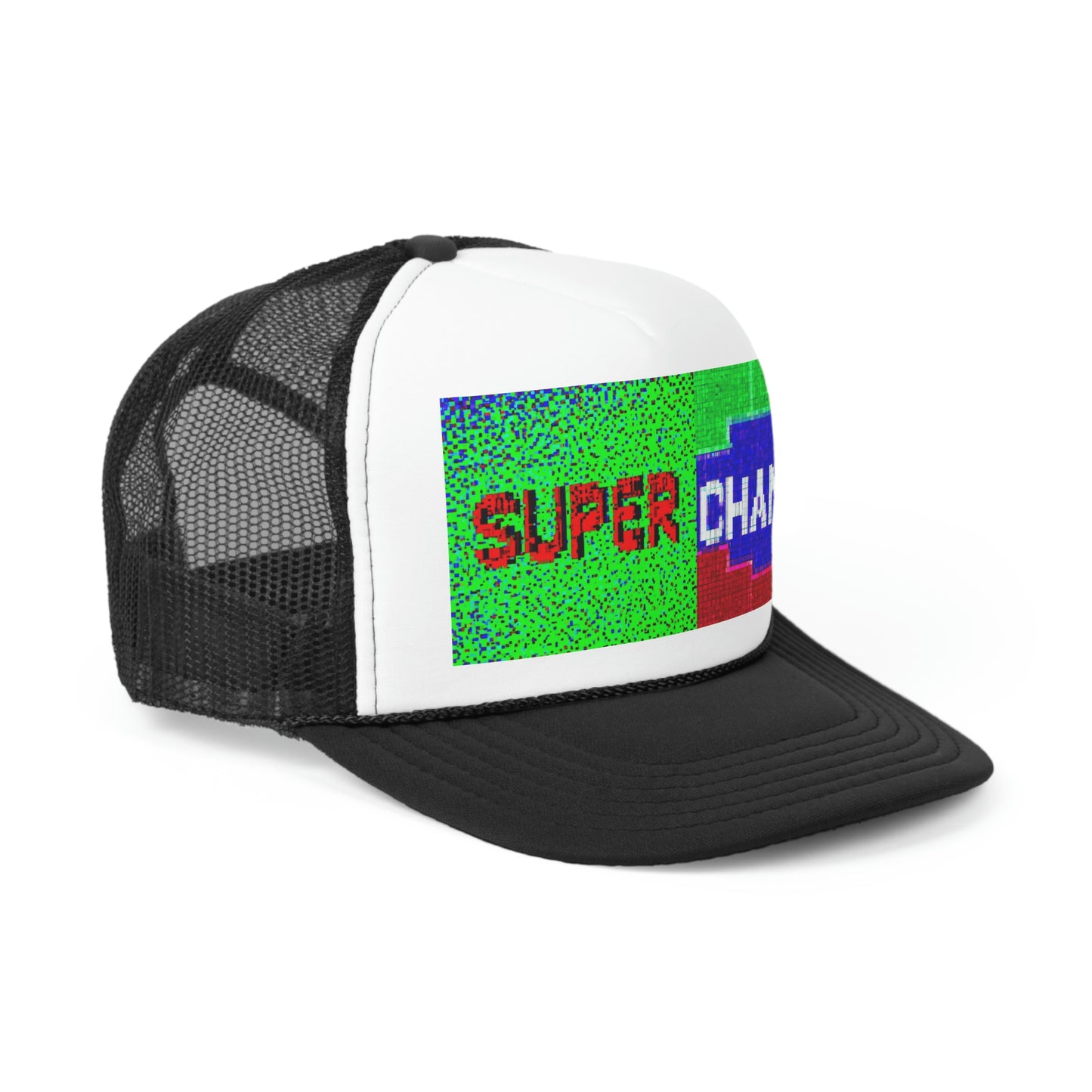 SUPER CHAMP (Alt Logo 4 Pixel) - AI Art - Trucker Hats