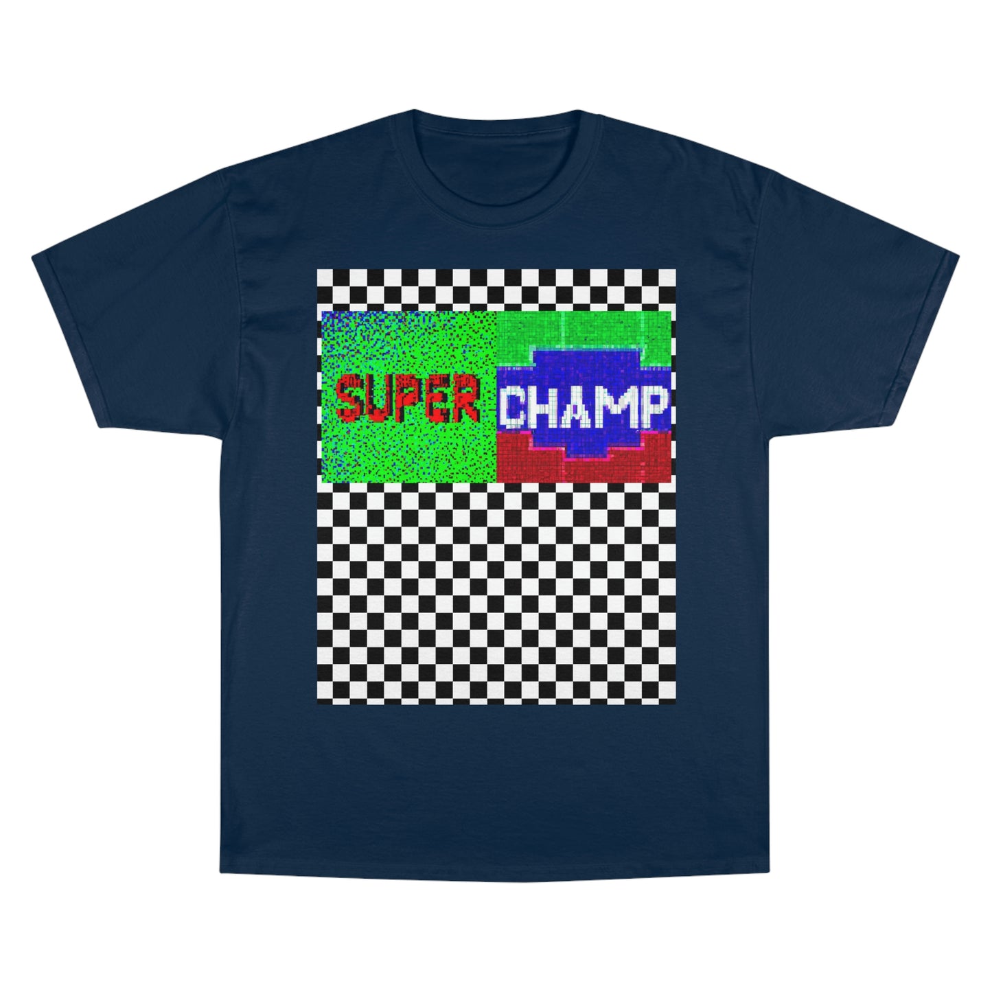 Checkered (SUPER CHAMP Logo 2 8-bit) - Champion T-Shirt