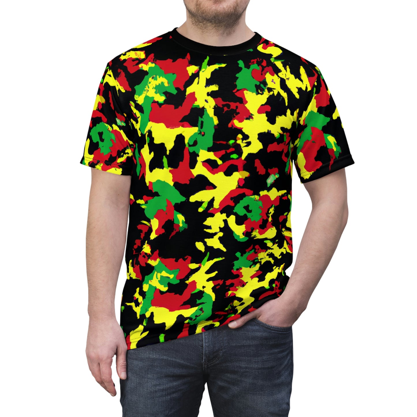 Rasta Camo - AI Art - T-Shirt