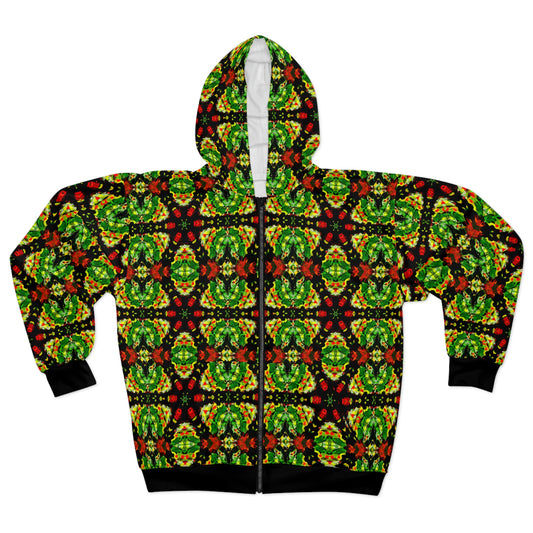 Rasta Star 3 - AI Art - Zip Hoodie