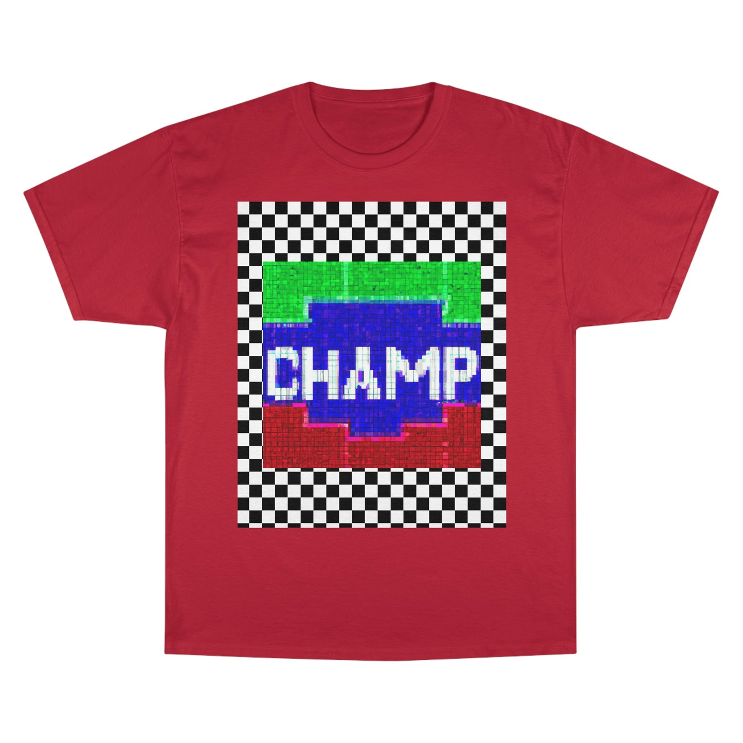 Checkered (CHAMP Logo 2 8-bit) - Champion T-Shirt