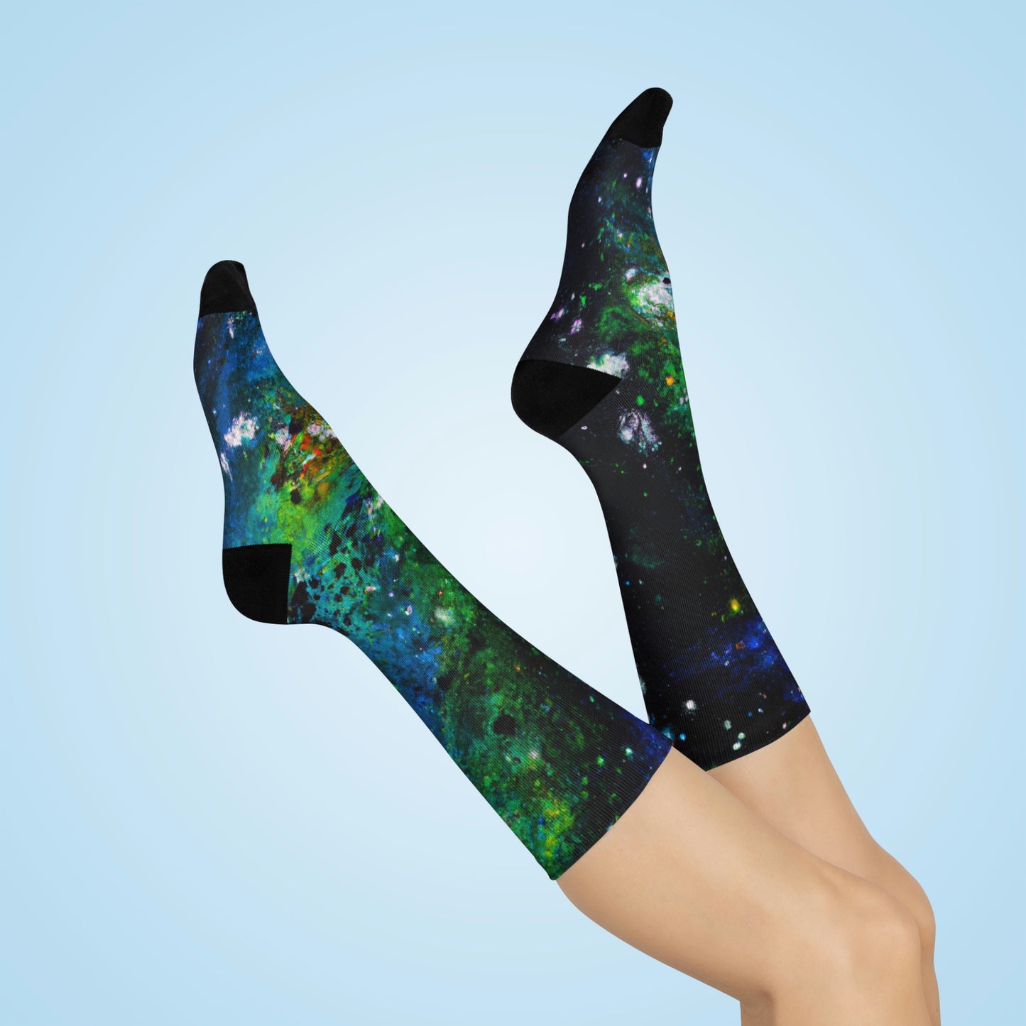 Nebula 1 - AI Art - Cushioned Crew Socks