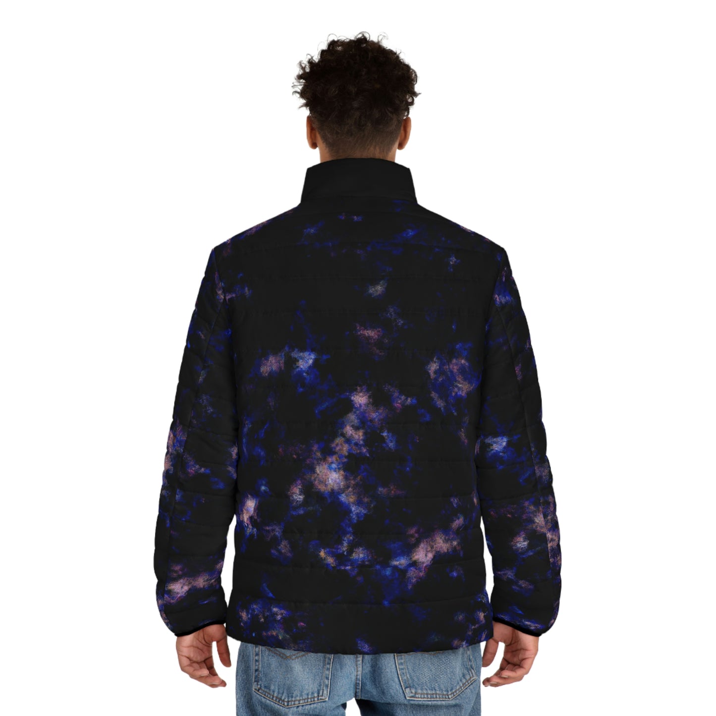 Galactic Camo Spaceballer Jacket - AI Art - Men's Puffer Jacket