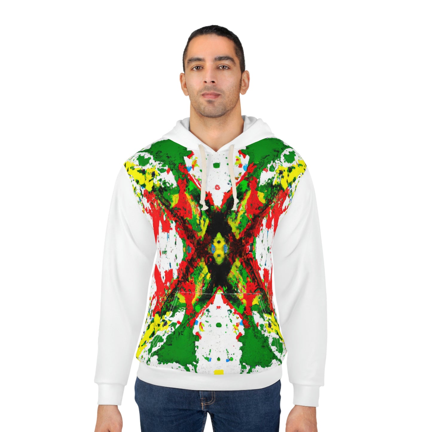 Rasta Symmetry 2 - AI Art - Pullover Hoodie