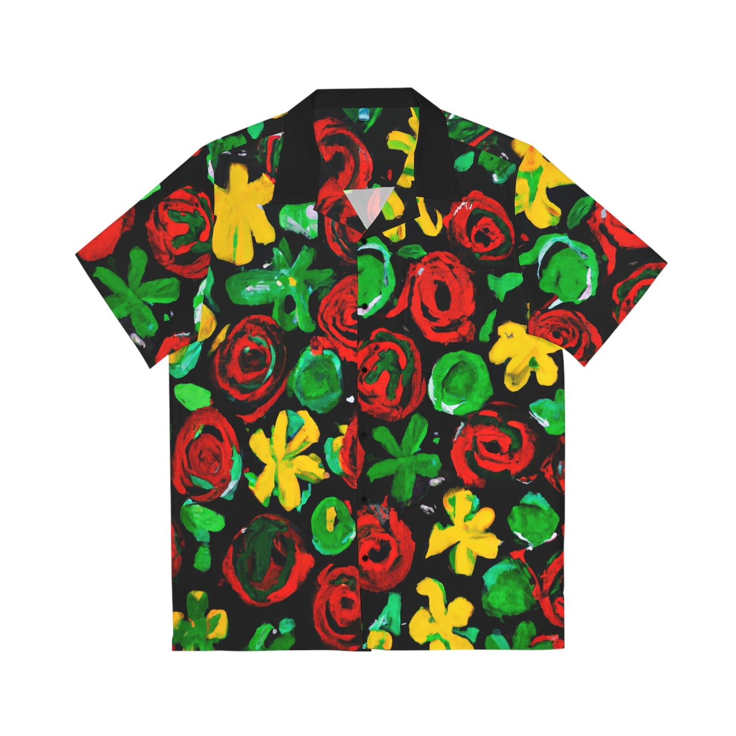 Paintbrush Floral Acrylic - AI Art - Men's Hawaiian Shirt