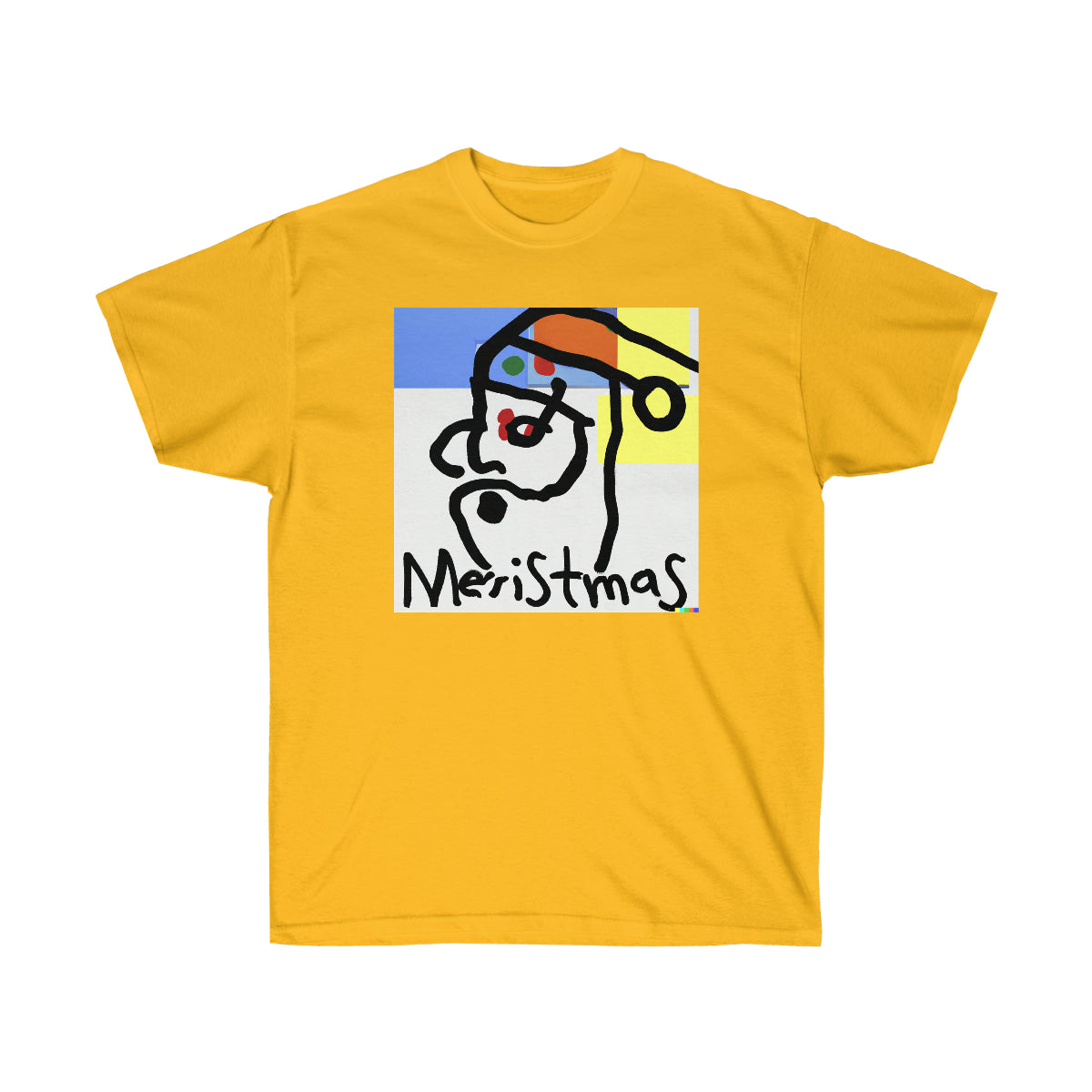 Picasso Style Cubist Santa Claus "Meristmas" - AI Art - Ultra Cotton Tee