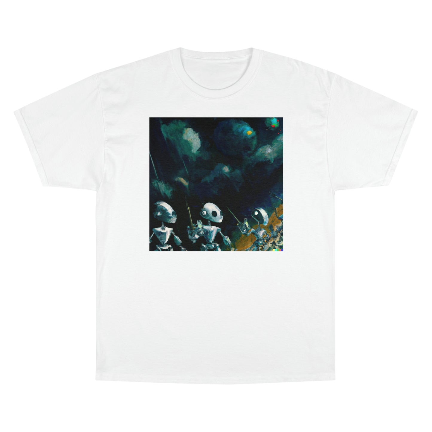 Robots in Space 4 - AI Art - Champion T-Shirt