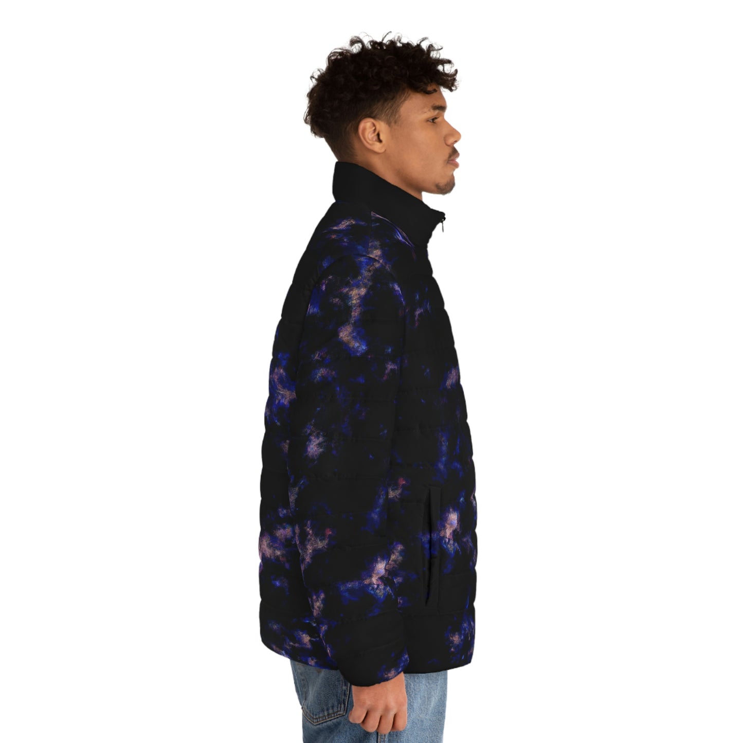 Galactic Camo Spaceballer Jacket - AI Art - Men's Puffer Jacket