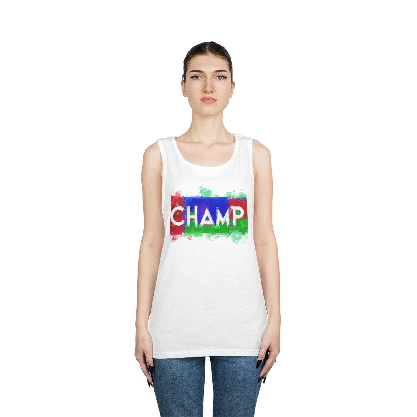 CHAMP 1 (SuperChamp Logo) - AI Art - Gildan Heavy Cotton Tank Top