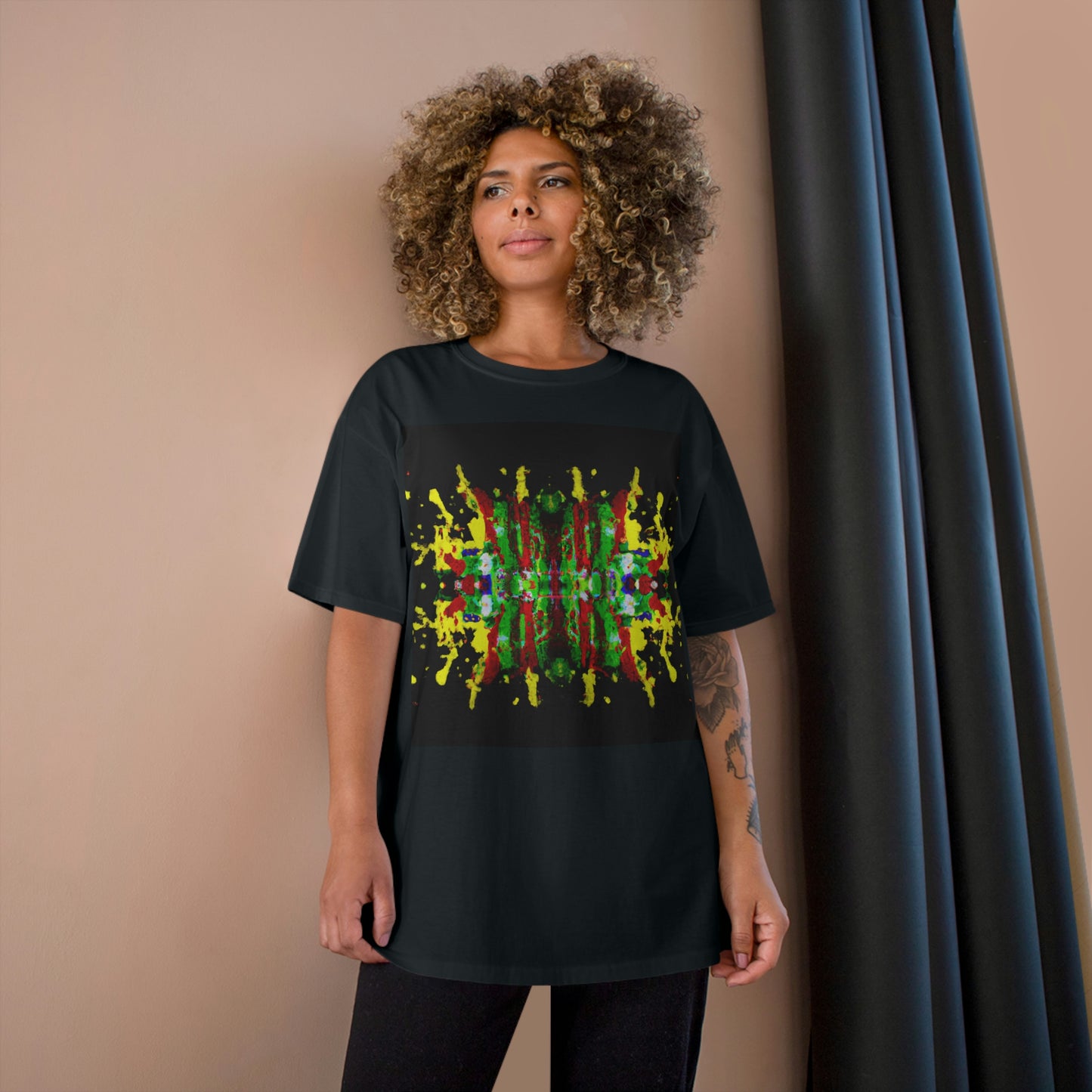 Rasta Acrylic Symmetry W - AI Art - Champion T-Shirt