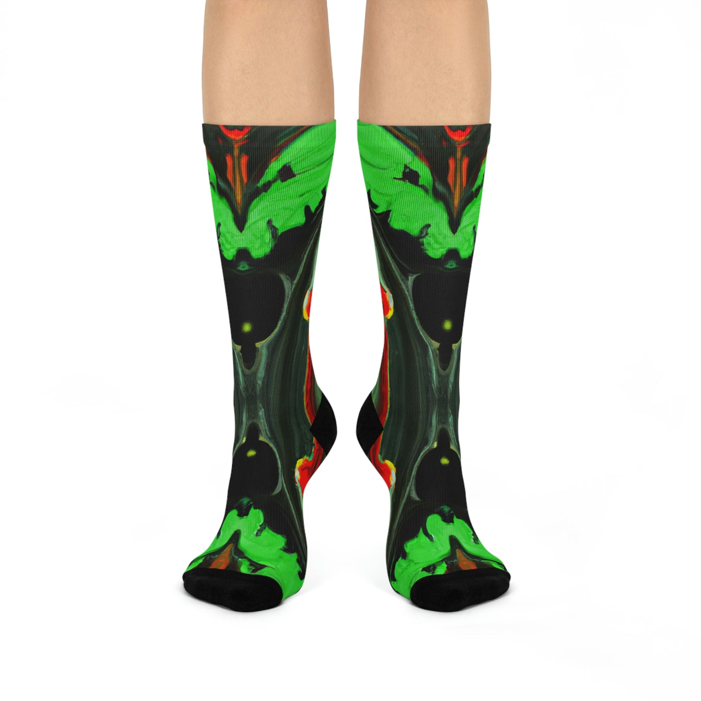 Rasta Wet Acrylic Paint - AI Art - Cushioned Crew Socks