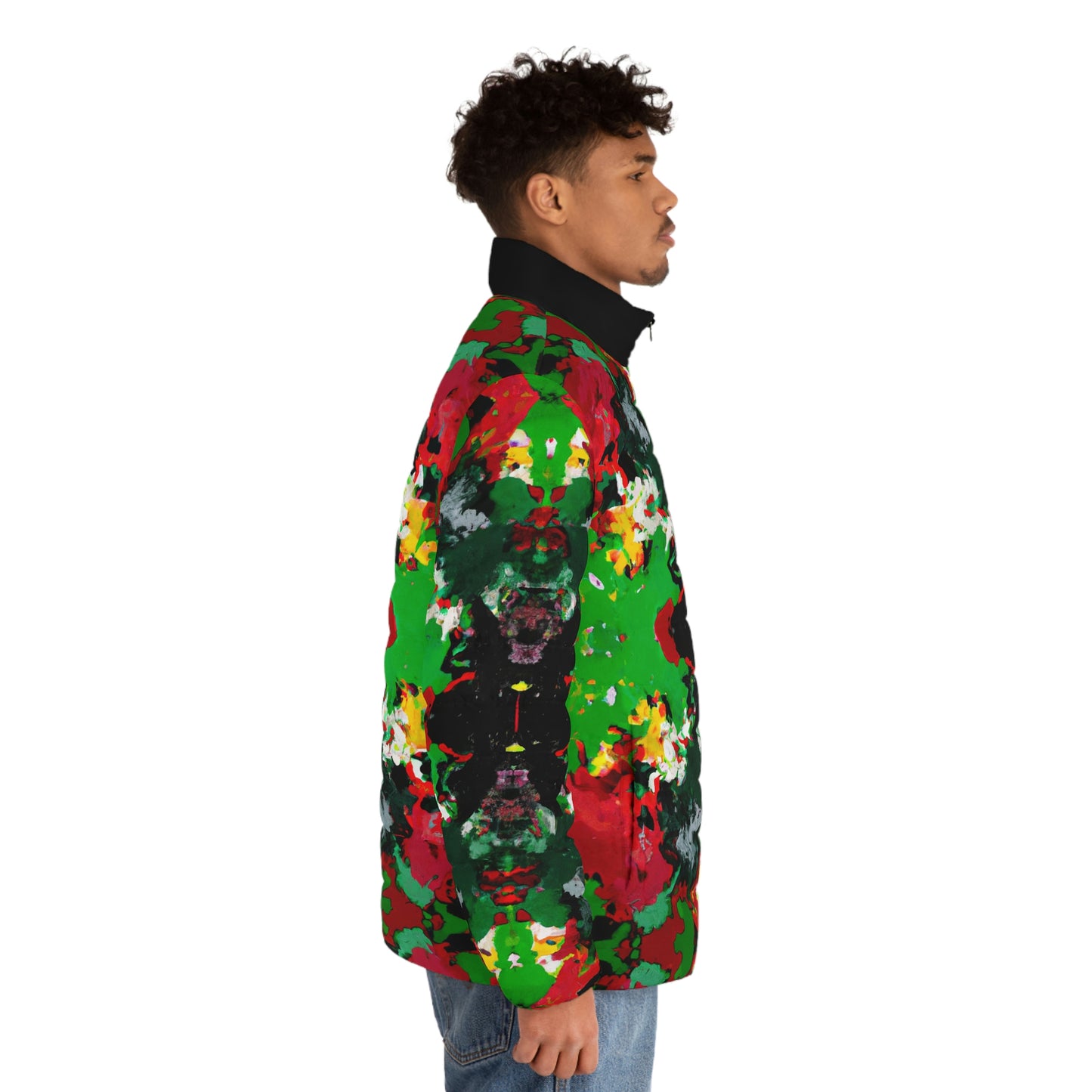 Rasta Kalaidescope 2 - AI Art - Men's Puffer Jacket