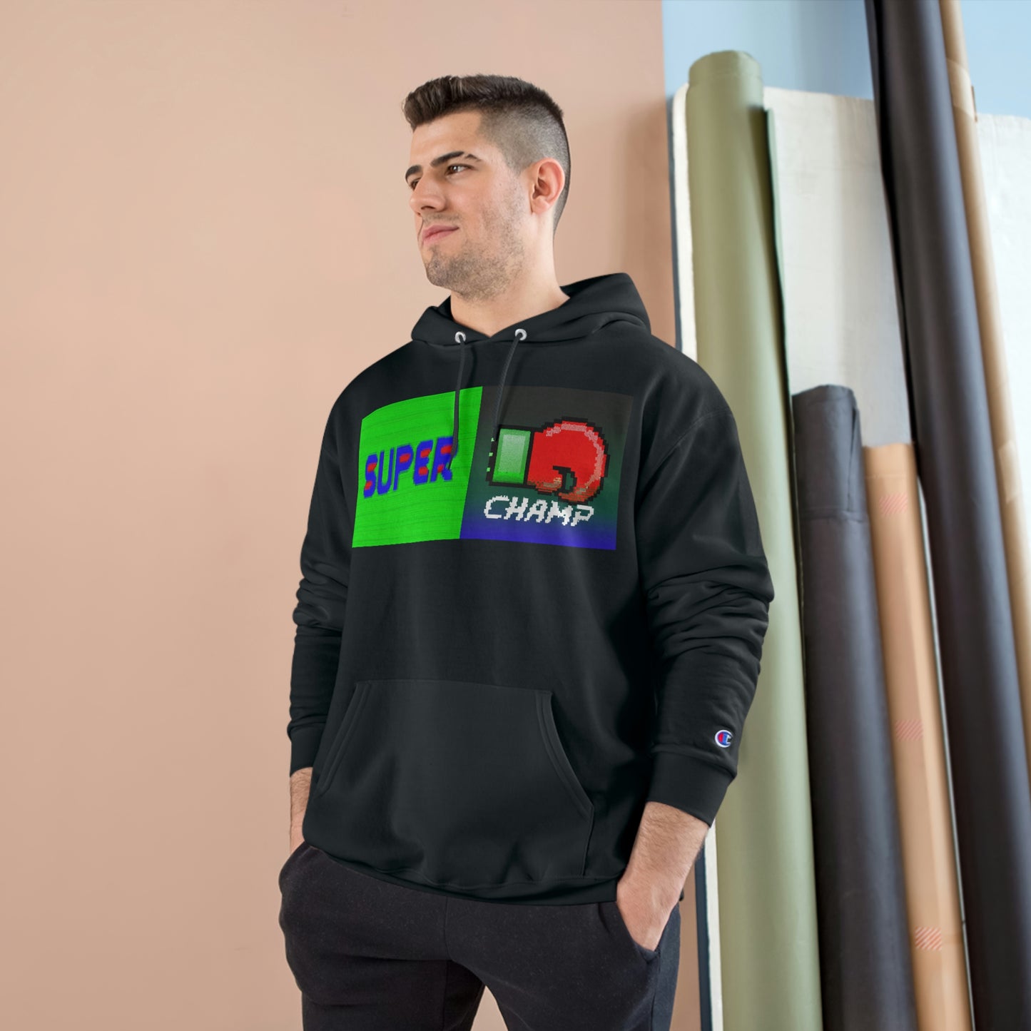 SUPER CHAMP (Alt Logo 1) - AI Art - Champion Hoodie