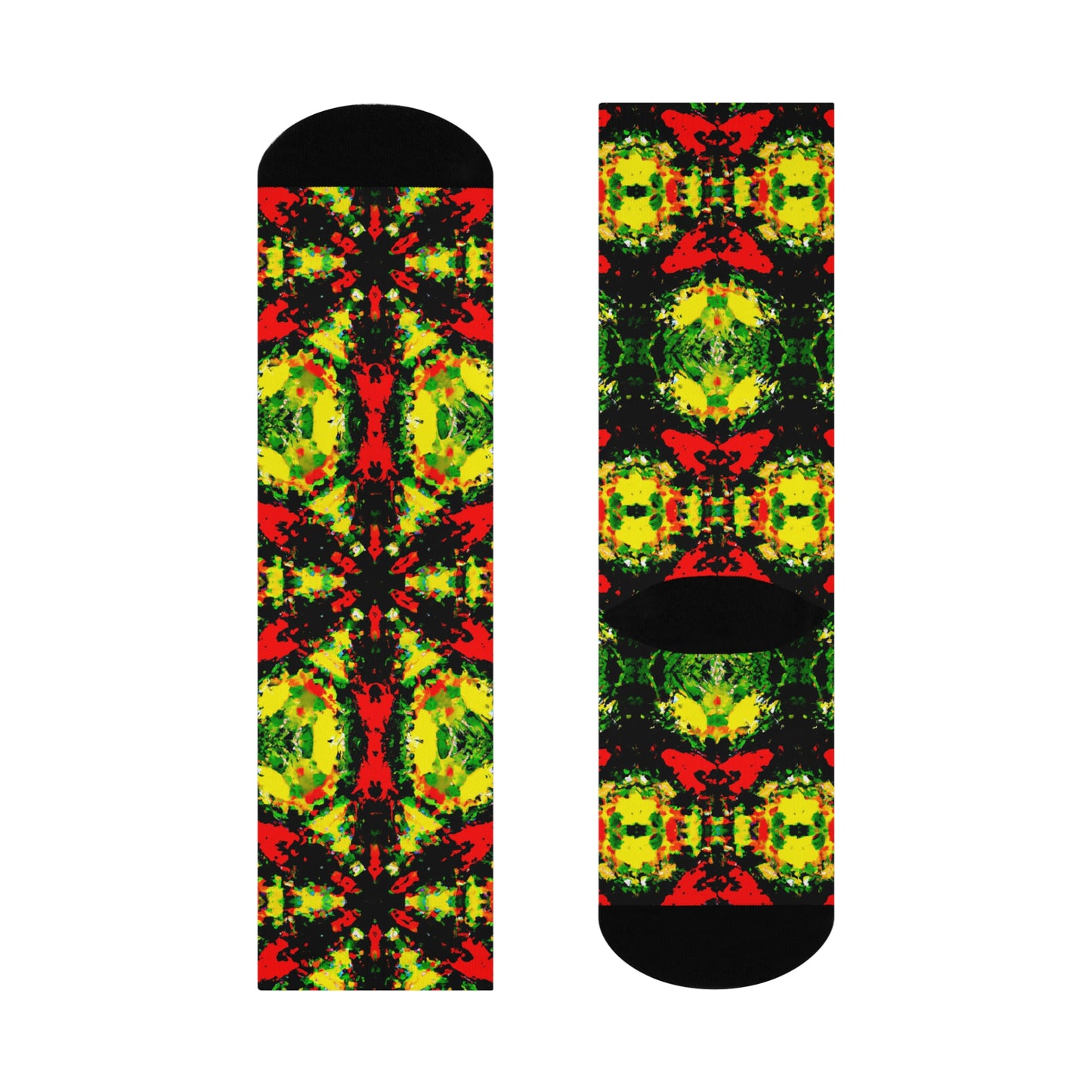 Rasta Star 2 - AI Art - Crew Socks