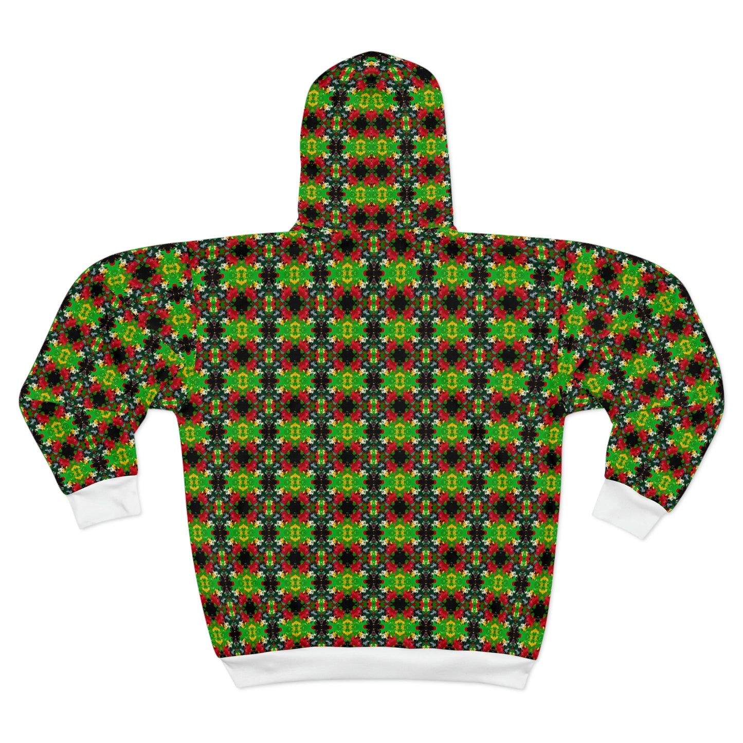 Rasta Kaleidescope 2 (Pattern) - AI Art - Zip Hoodie