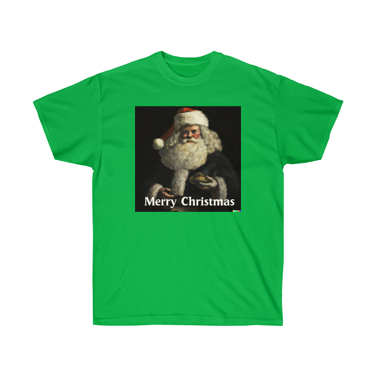 Rembrandt Style Santa Claus "Merry Christmas" - AI Art - Ultra Cotton Tee