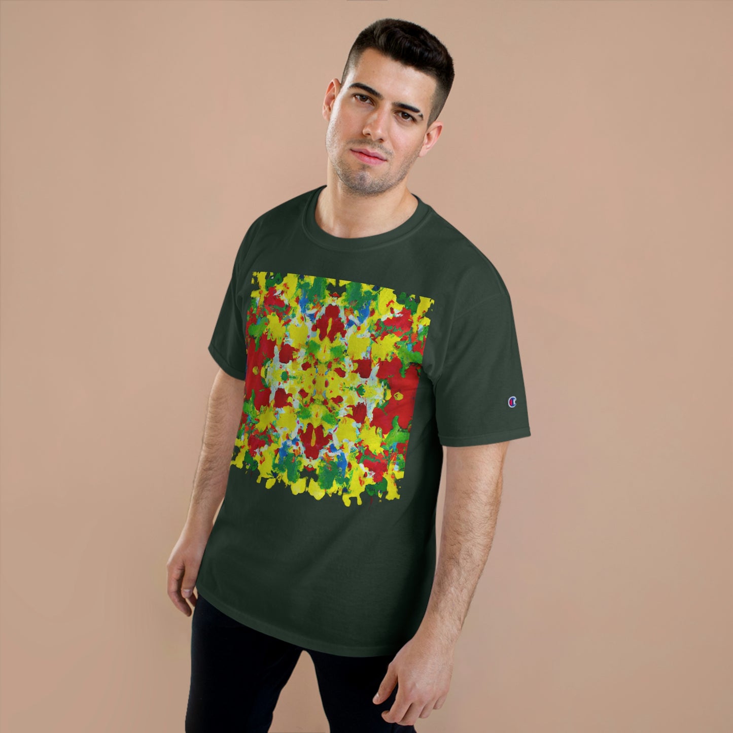 Rasta Acrylic Splatter XW 2 - AI Art - Champion T-Shirt