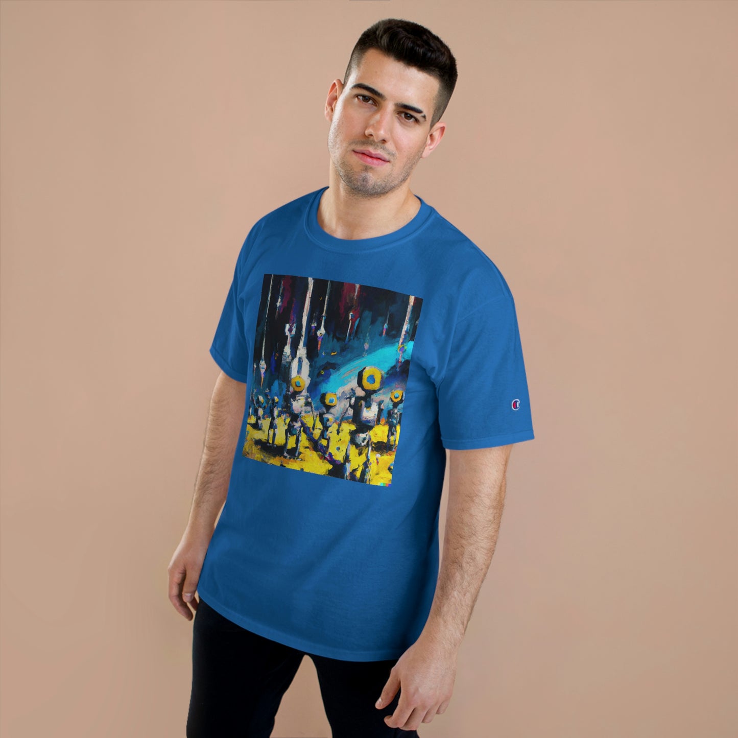 Robots in Space 1 - AI Art - Champion T-Shirt