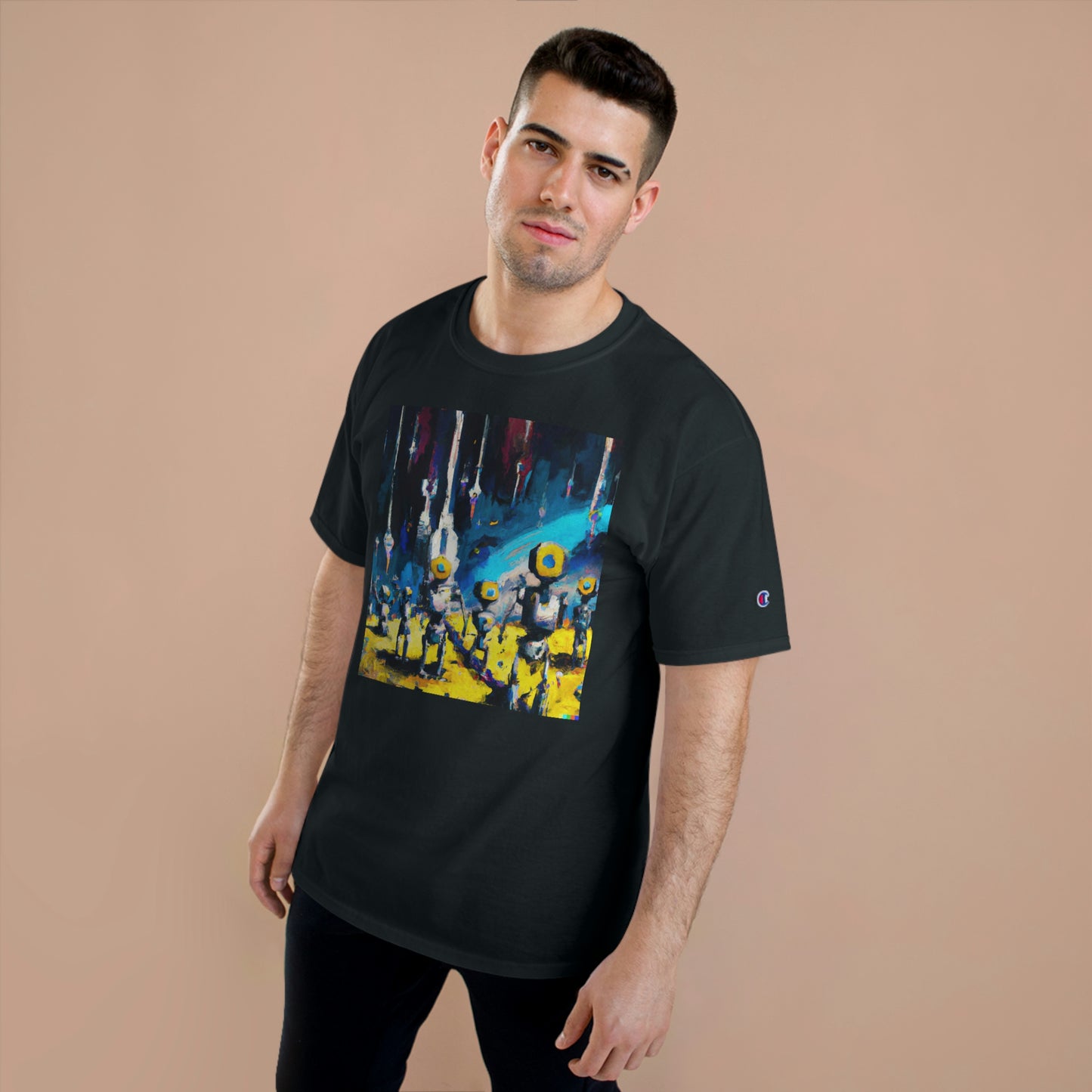 Robots in Space 1 - AI Art - Champion T-Shirt