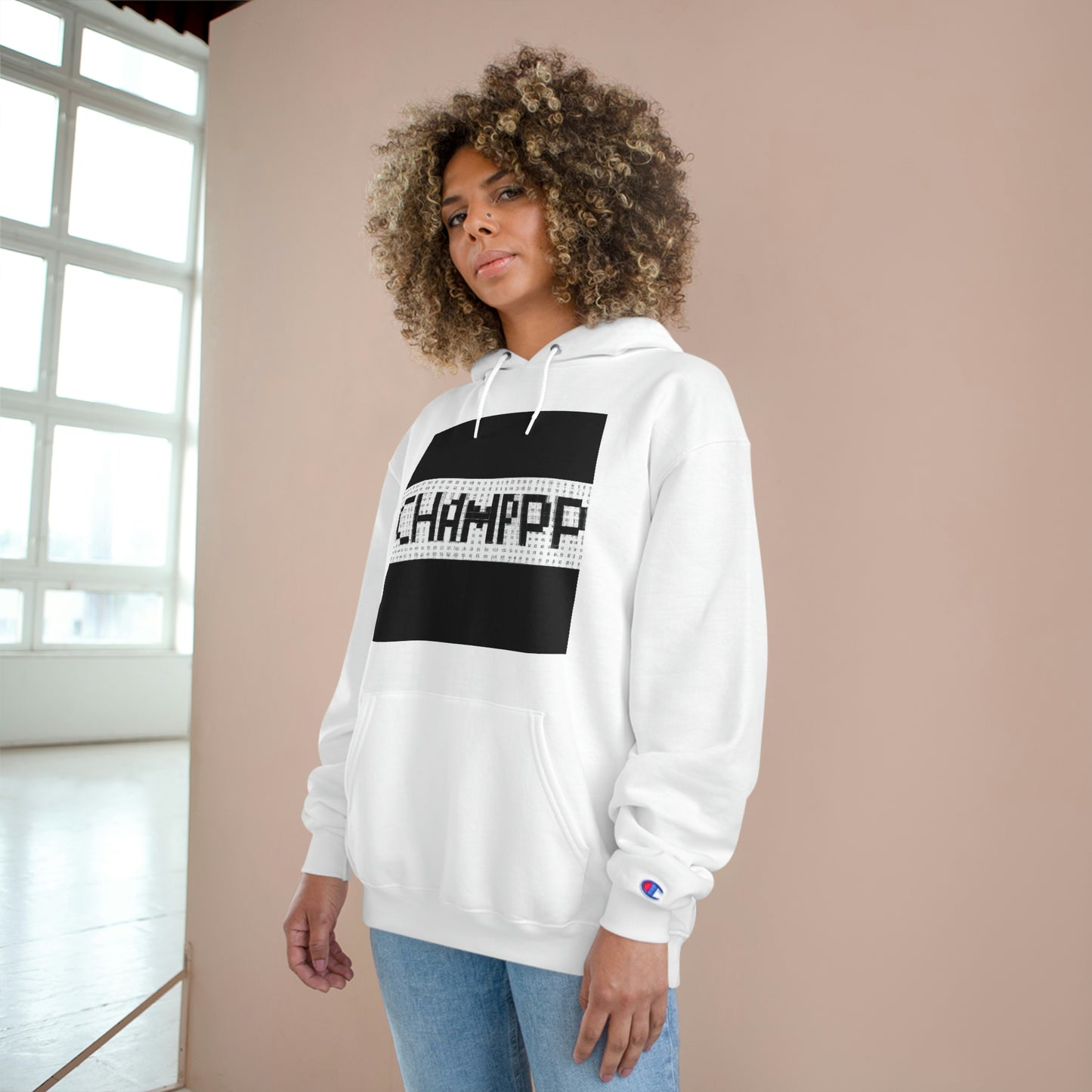 CHAMPPP Logo 11 (Pixel) - AI Art - Champion Hoodie