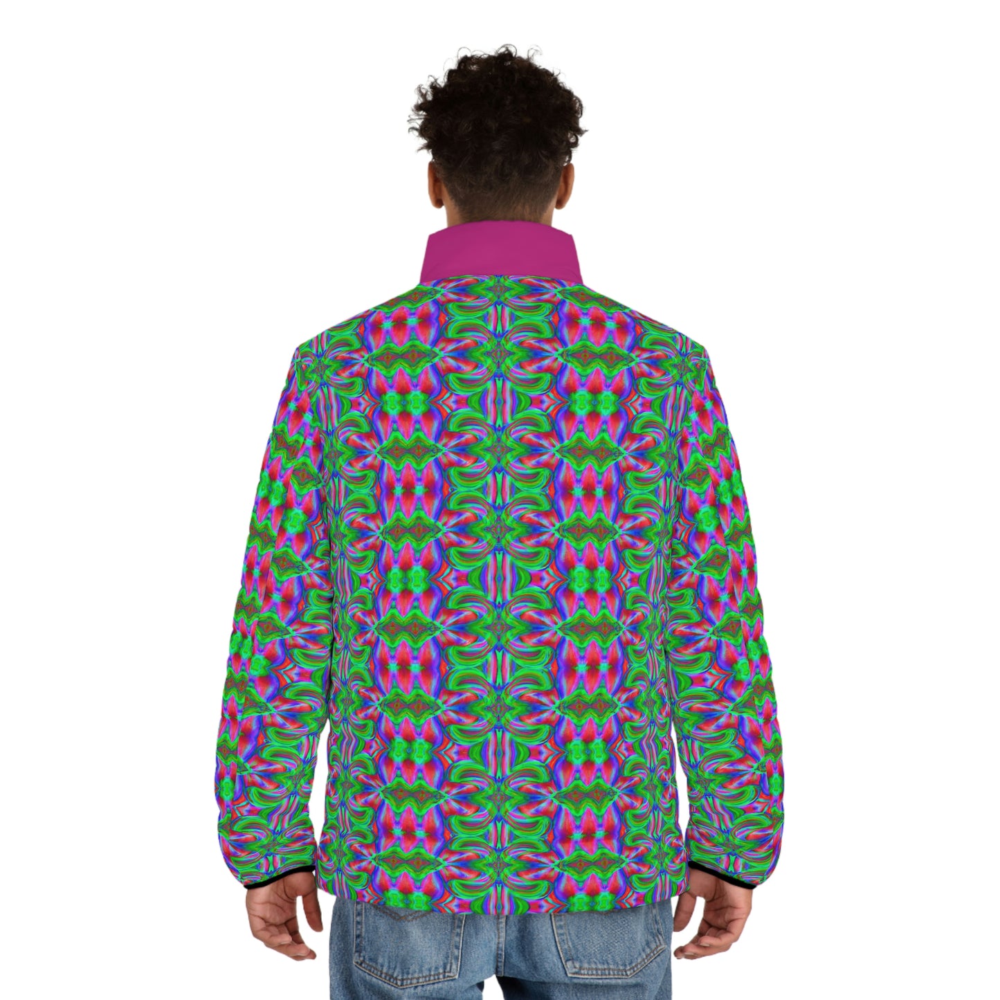 Hyperwave Tie-Dye 6 Spaceballer Jacket - AI Art - Men's Puffer Jacket