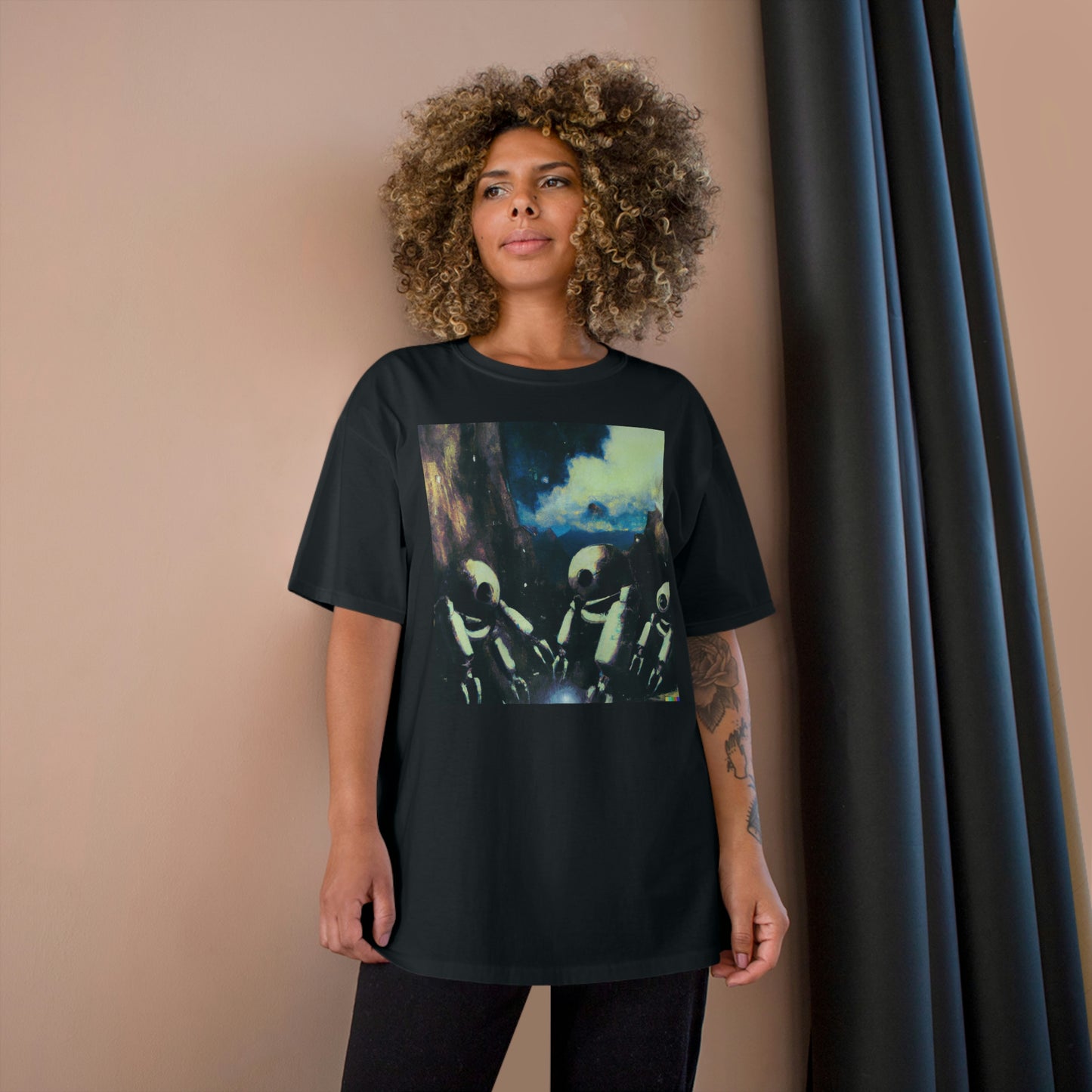 Robots in Space 2 - AI Art - Champion T-Shirt