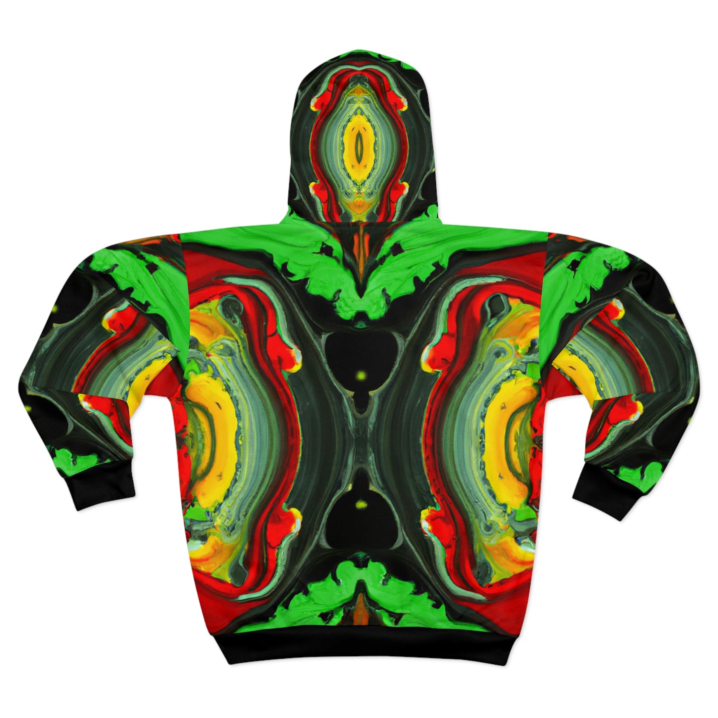 Rasta Wet Acrylic Paint - AI Art - Zip Hoodie