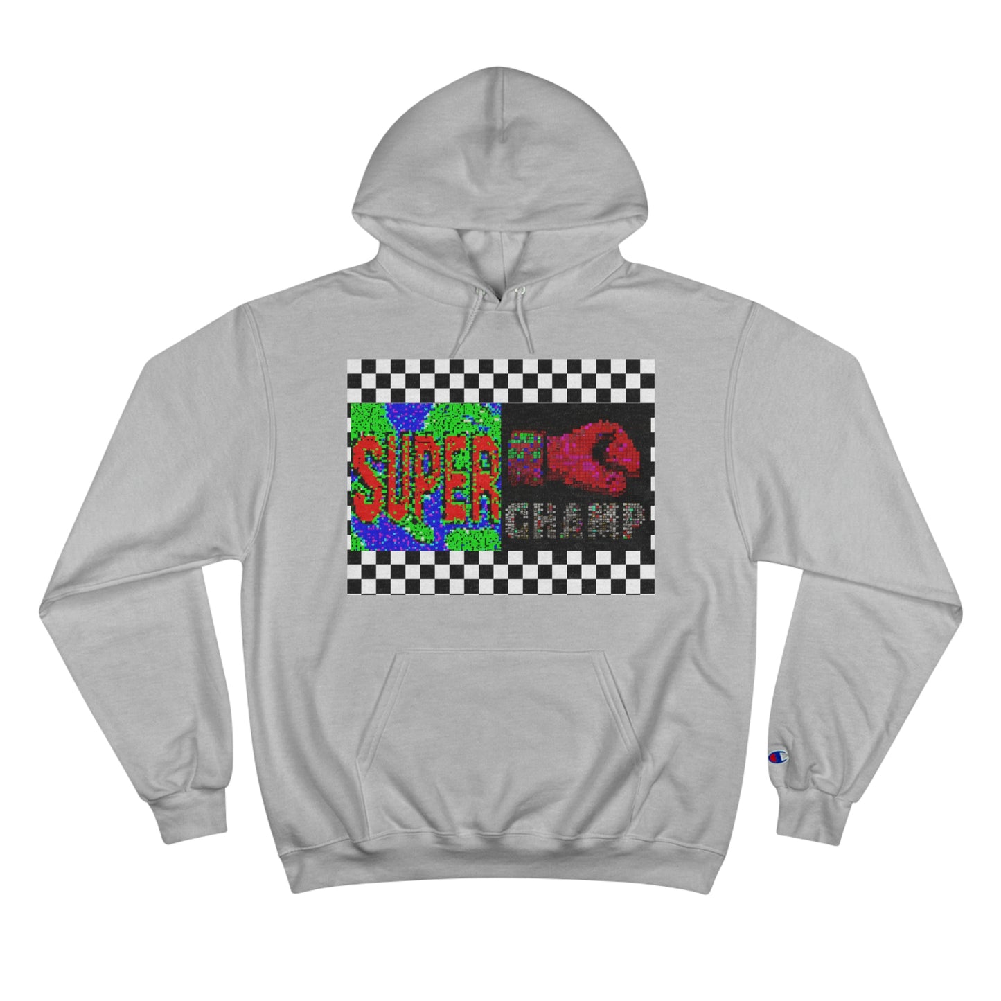 Checkered Flag (SUPER CHAMP Logo 3 8-bit) - Champion Hoodie