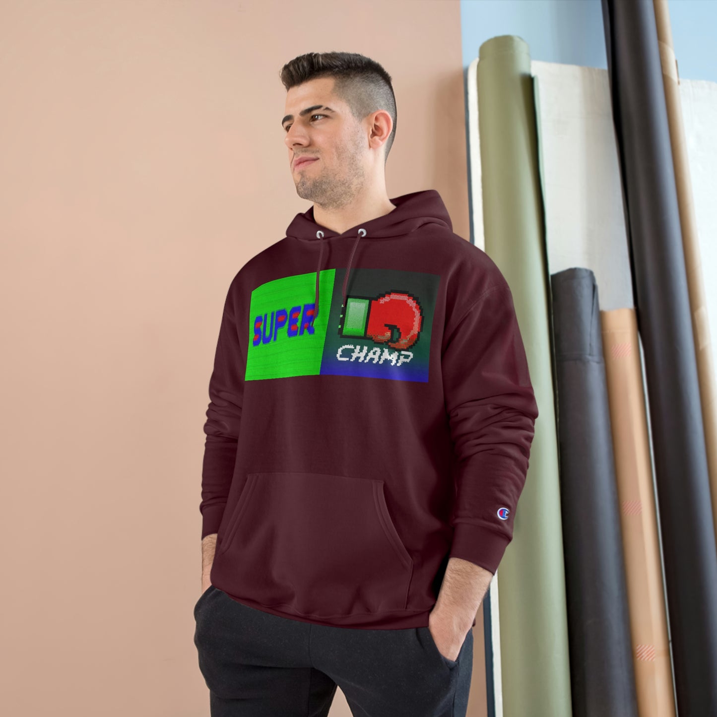 SUPER CHAMP (Alt Logo 1) - AI Art - Champion Hoodie