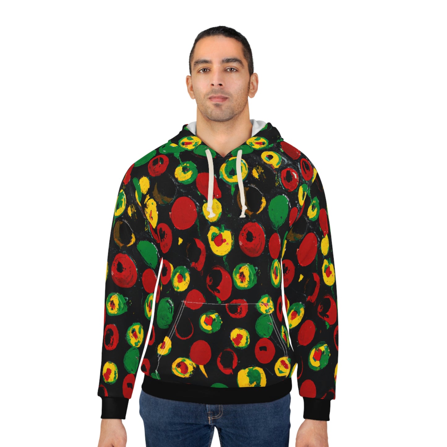 Rasta Polka Dot - AI Art - Pullover Hoodie