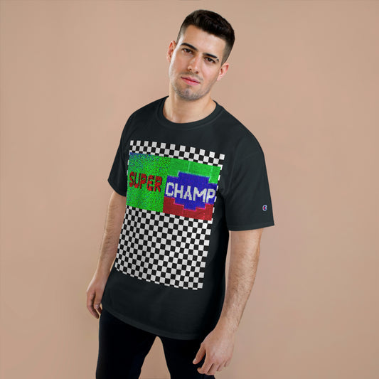 Checkered (SUPER CHAMP Logo 2 8-bit) - Champion T-Shirt