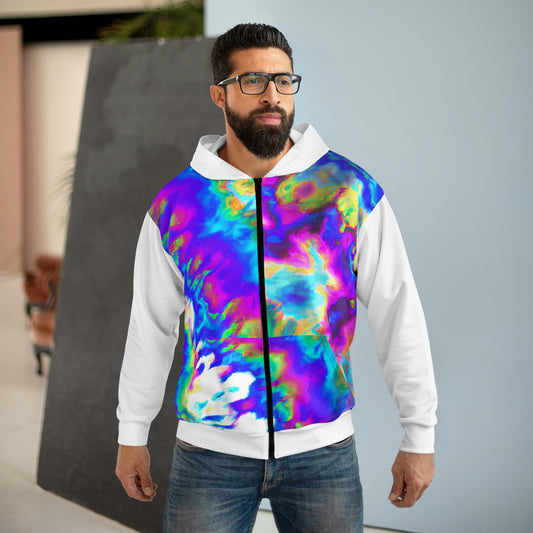 Hyperwave Tie-Dye 3 - AI Art - Zip Hoodie