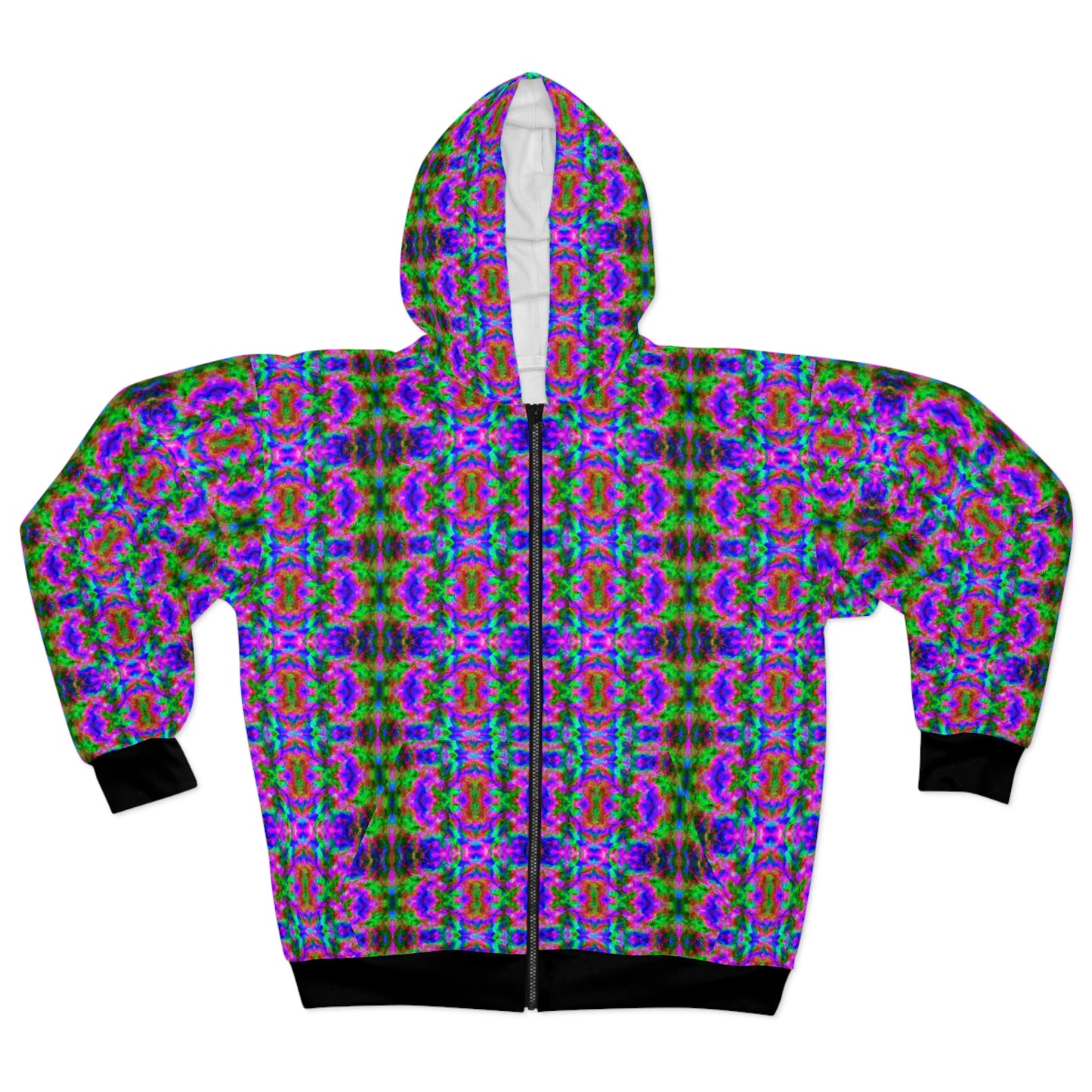 Hyperwave Tie-Dye 4 - AI Art - Zip Hoodie