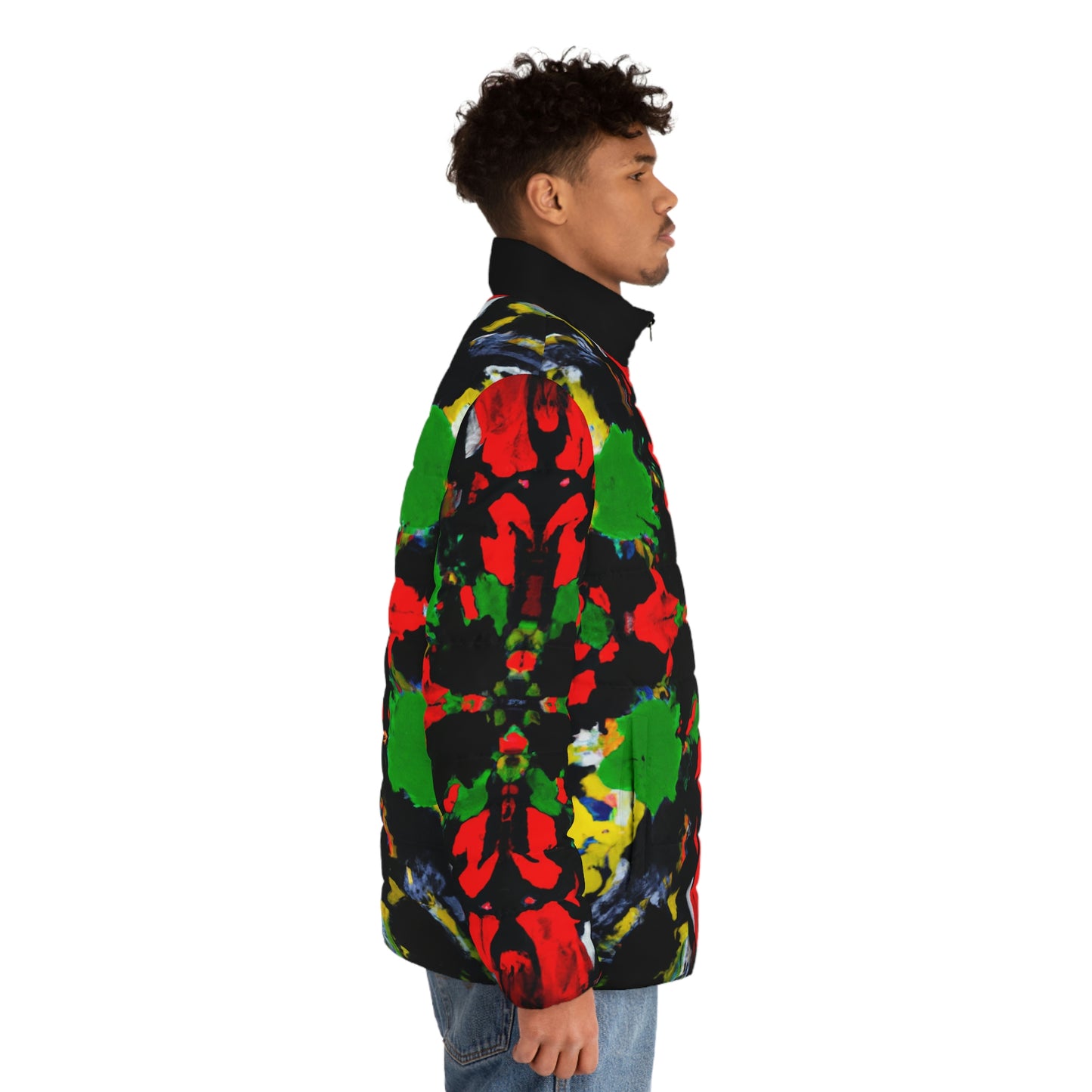 Rasta Quad Symmetry 1 Spaceballer Jacket - AI Art - Men's Puffer Jacket