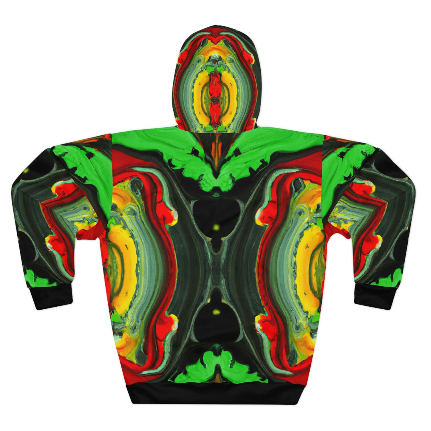 Rasta Wet Acrylic Paint - AI Art - Pullover Hoodie