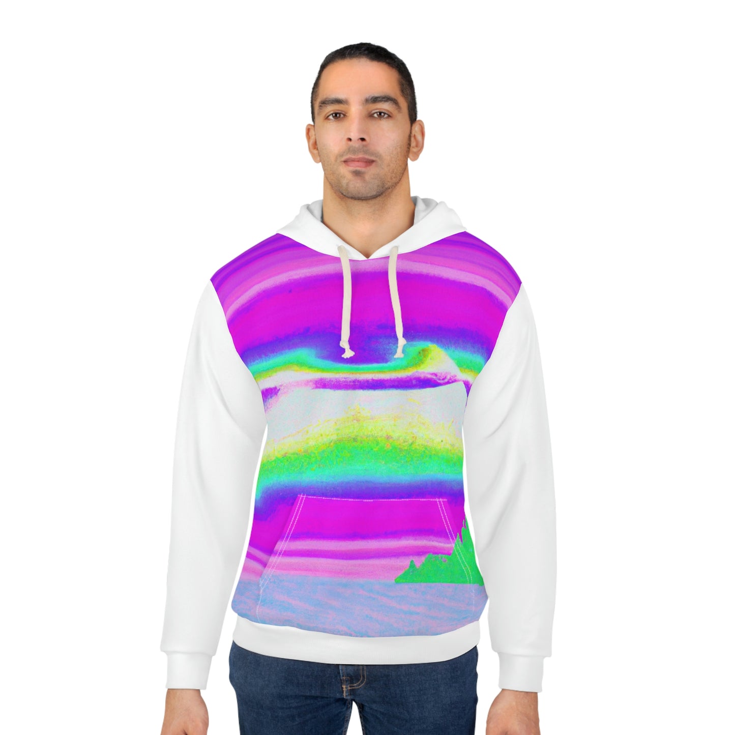 Hyperwave Island (Surfer Style) - AI Art - Pullover Hoodie